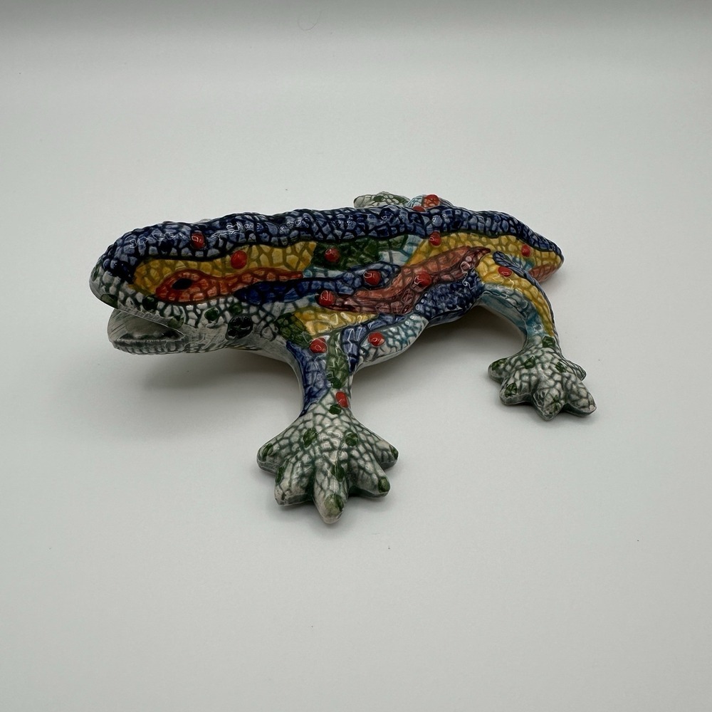 Gaudí Barcelona Lizard Figurine 7" Multicolor Ceramic Mosaic Trencadís SOT